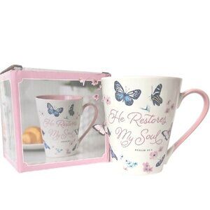 Christian Art Gifts Comforting Butterfly Ceramic Scripture Coffee & Tea Mug T16